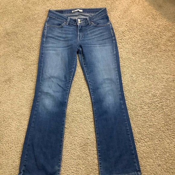 Levis Womens 529 Blue Jeans Size M Curvy Bootcut Mid Rise Stretch Denim 28x32 - Picture 4 of 10
